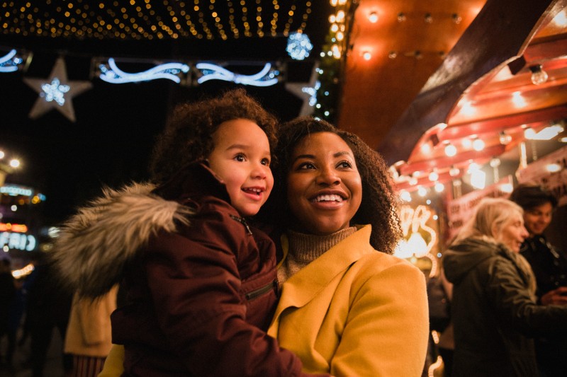 Mother and Daughter at Christmas Markets